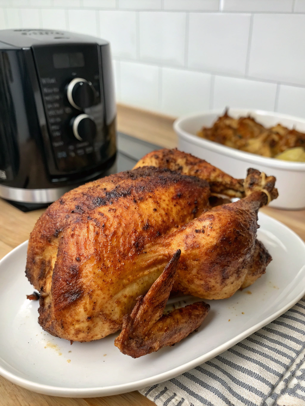 25-Minute Air Fryer Whole Chicken (Juicy & Crispy!)