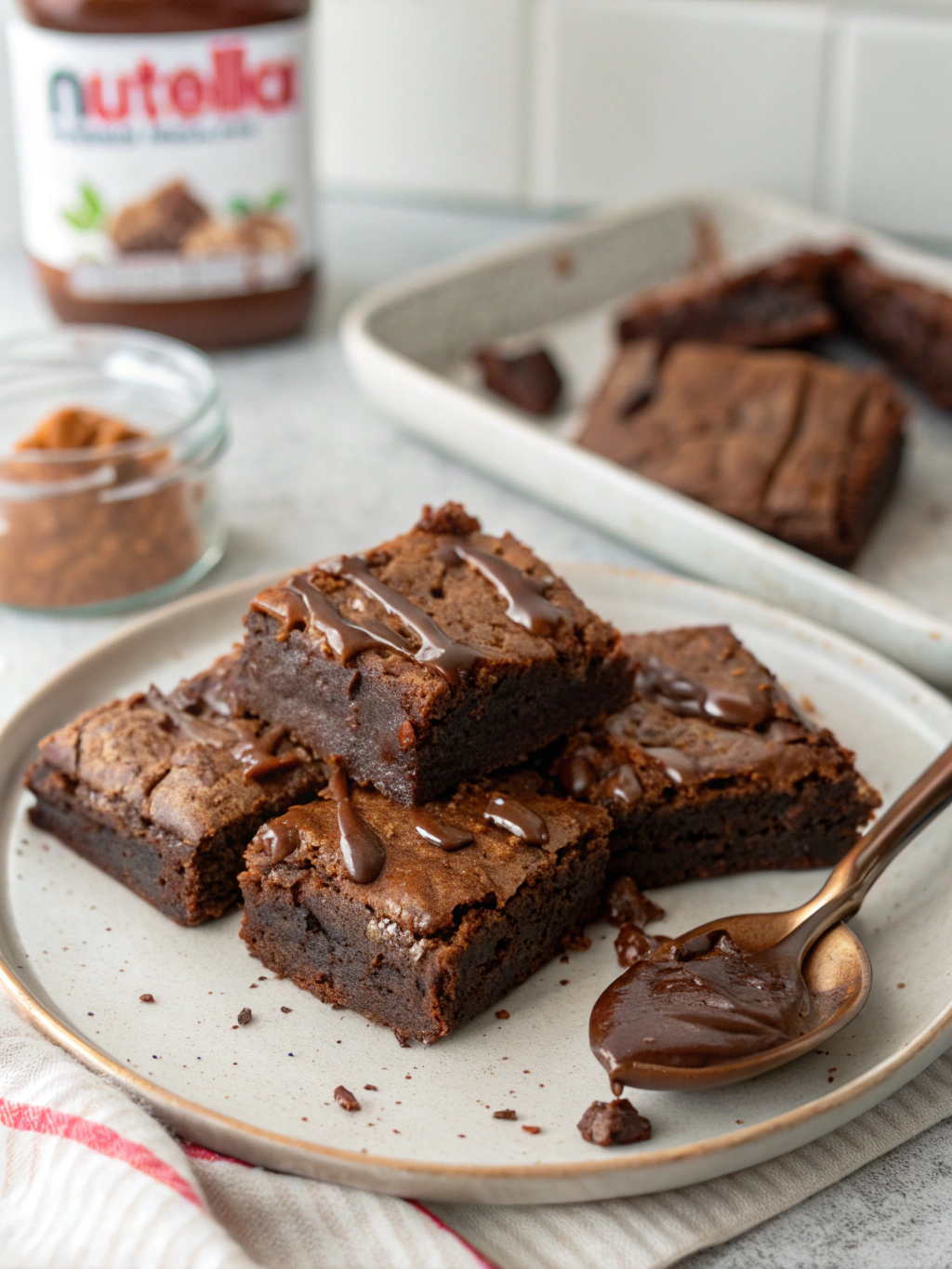 3-Ingredient Nutella Brownies (No Flour, 20 Min!)