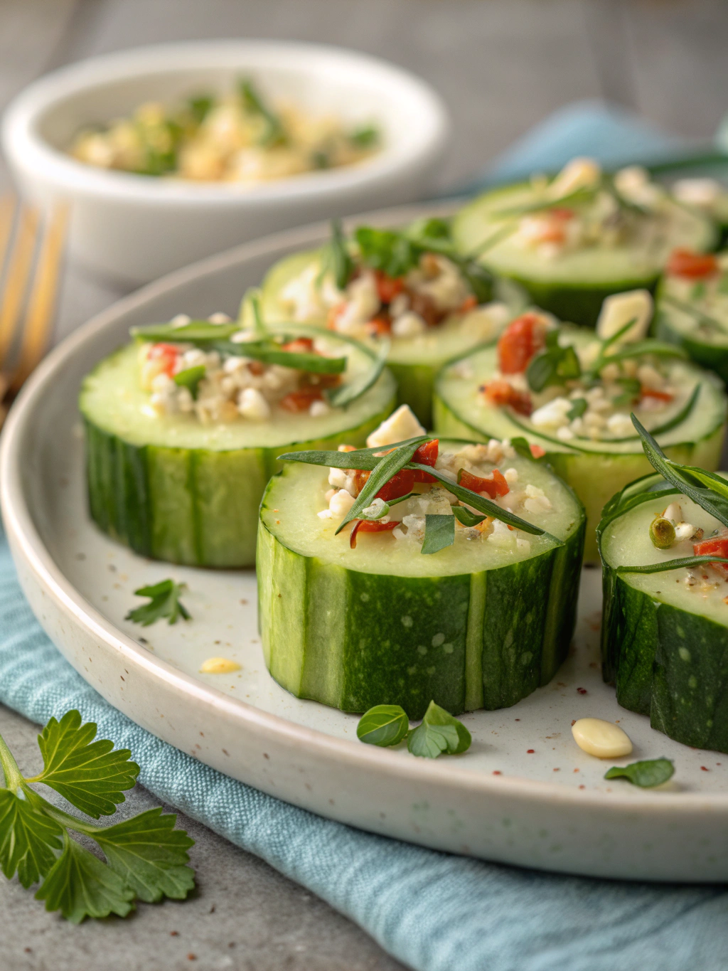 8-Minute Cucumber Bites (Low-Carb Snack Recipe)