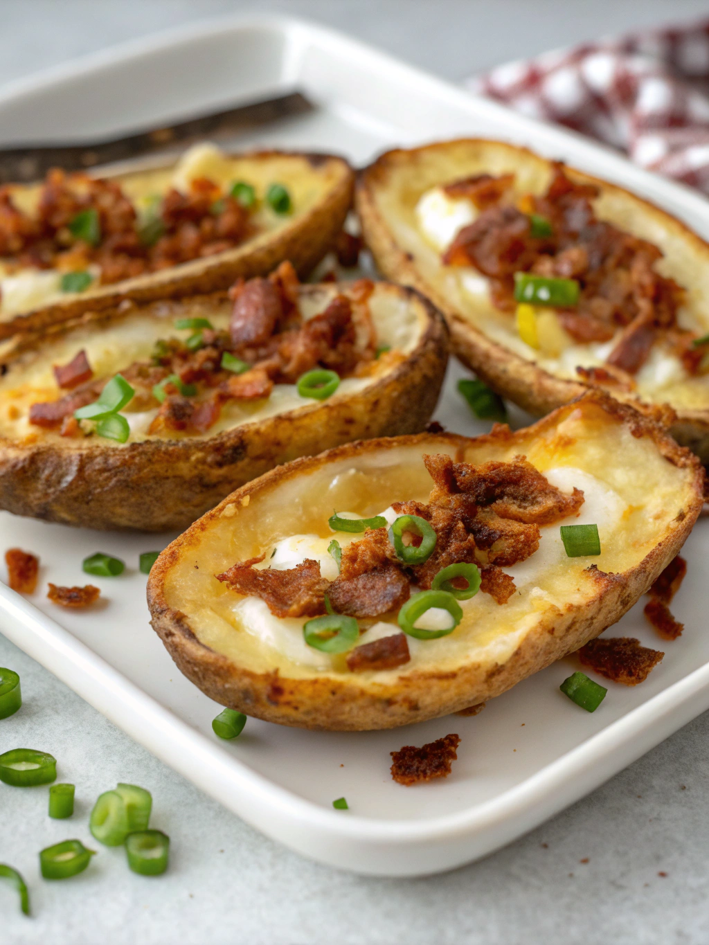 Air Fryer Loaded Potato Skins in 20 Minutes