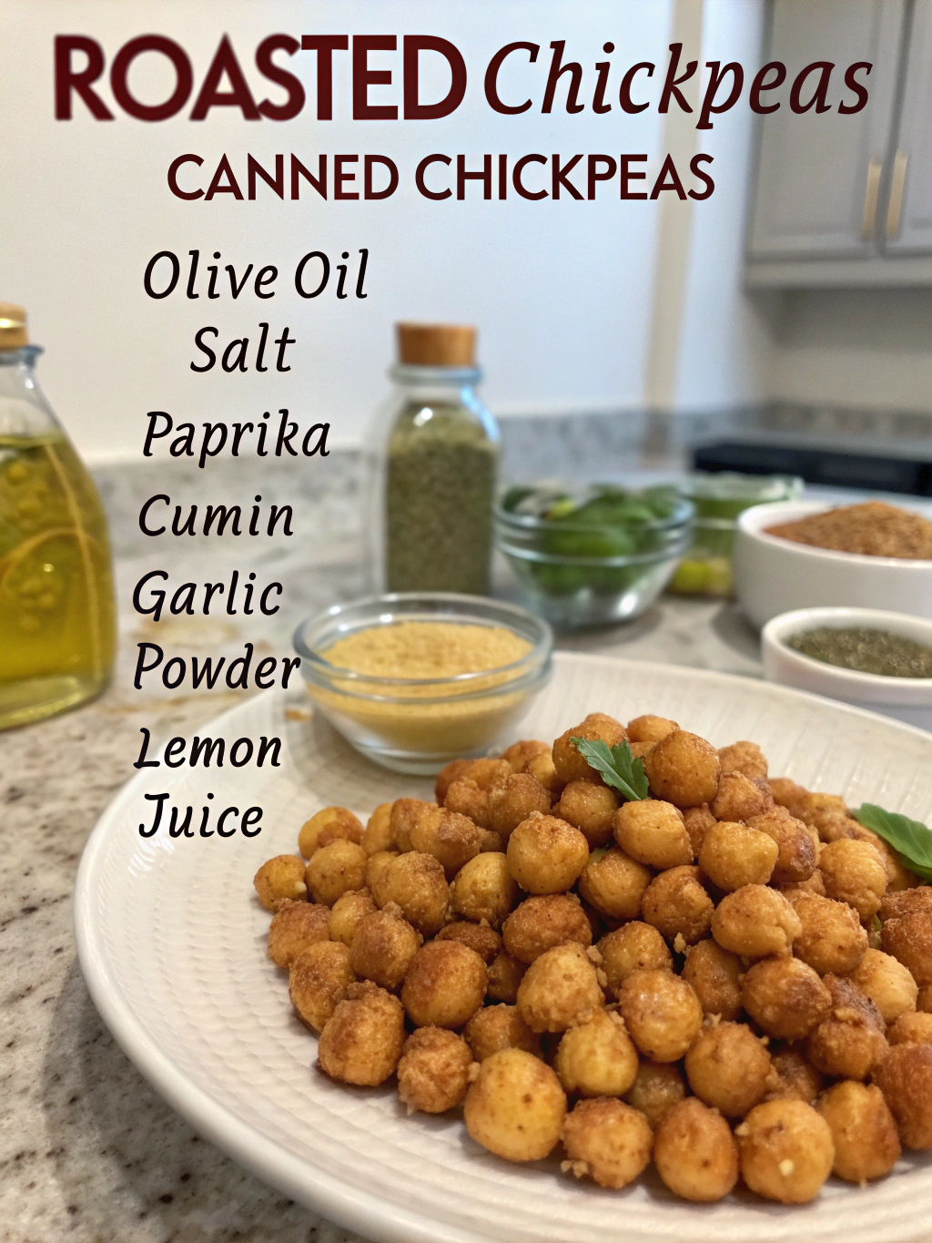 Ingredients for Crispy Garlic Parmesan Roasted Chickpeas Recipe