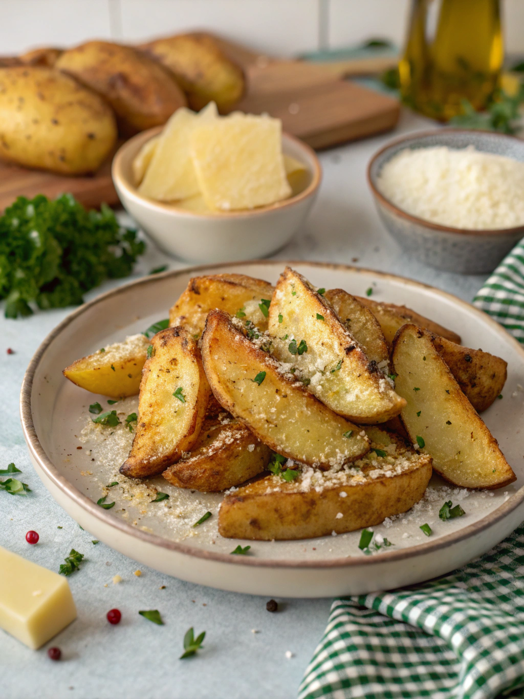 Ingredients for Crispy Parmesan Potato Wedges