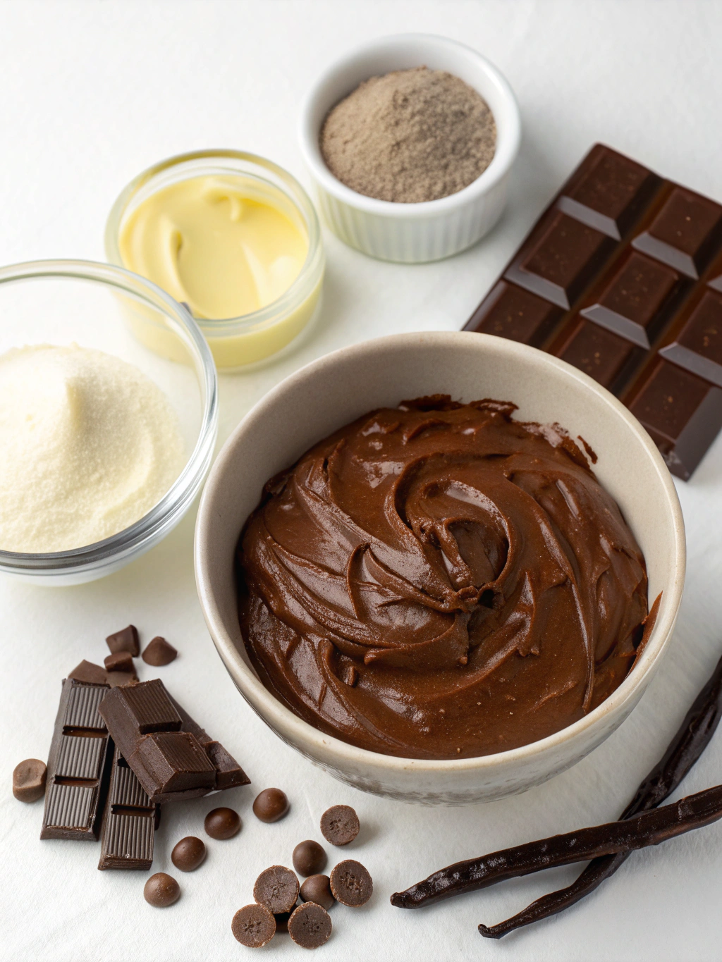 Ingredients for Easy 10-Minute Chocolate Mousse No Eggs
