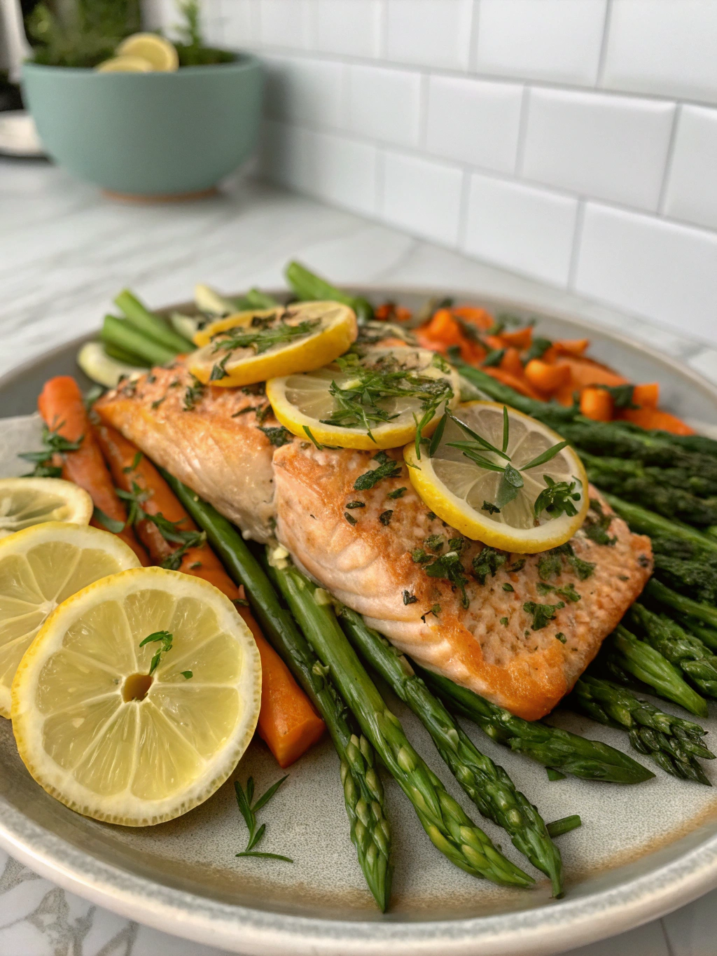 Easy 20-Minute Lemon Garlic Salmon & Asparagus
