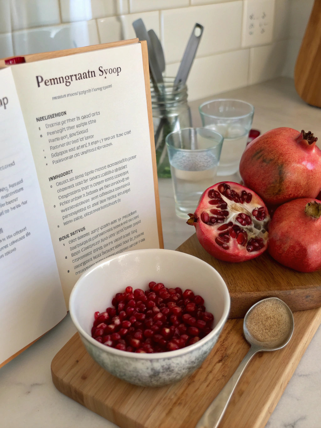 Ingredients for Spiced Pomegranate Syrup