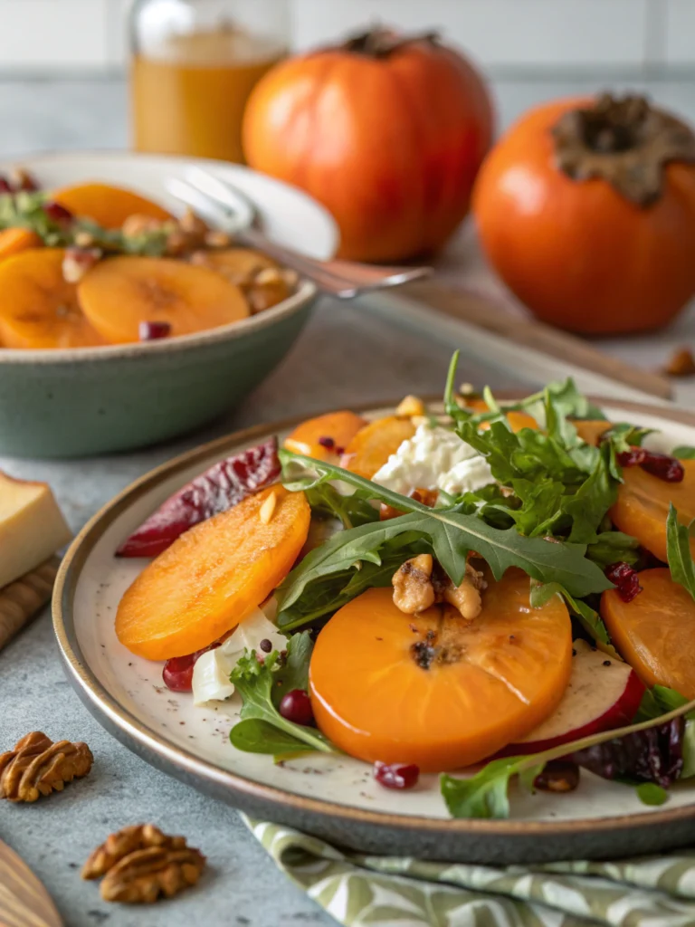 Easy 20-Minute Spinach Persimmon Salad Recipe