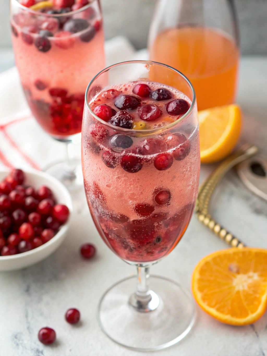 Easy 5-Minute Cranberry-Pomegranate Mimosa