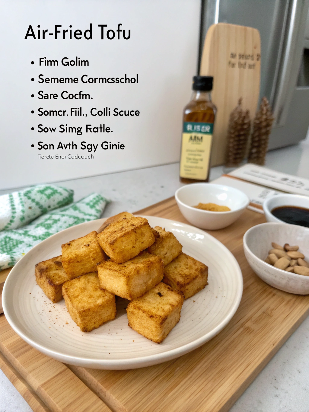 Ingredients for Easy Air Fryer Crispy Tofu Bites