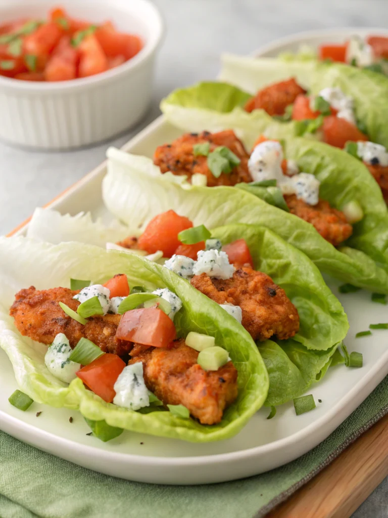 Easy Buffalo Chicken Lettuce Wraps (15 Minutes!)