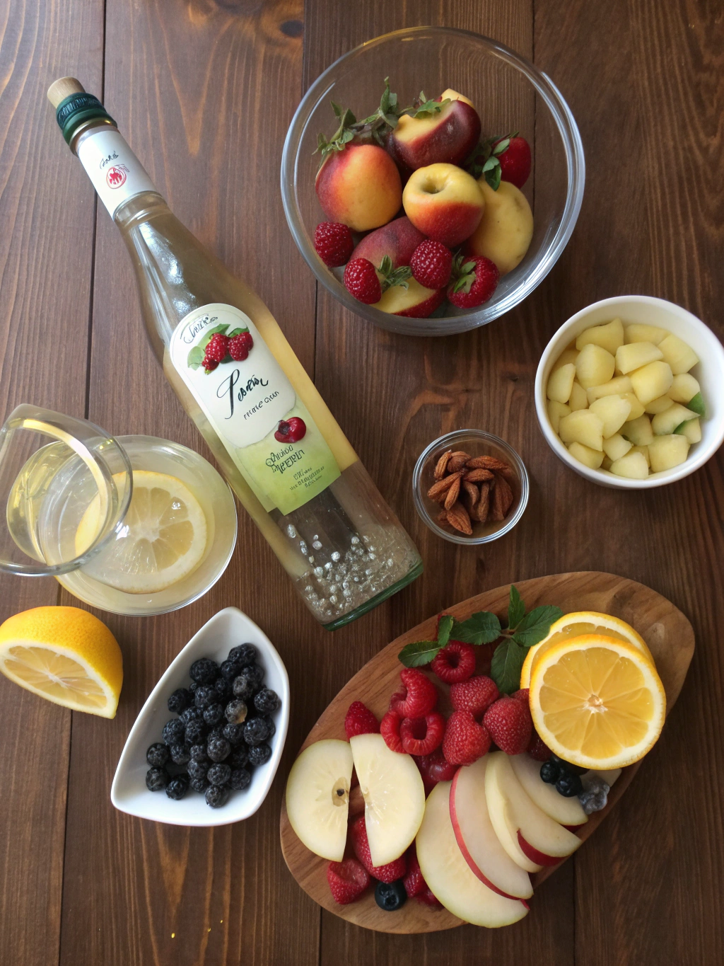 Ingredients for White Sangria with Kiwi