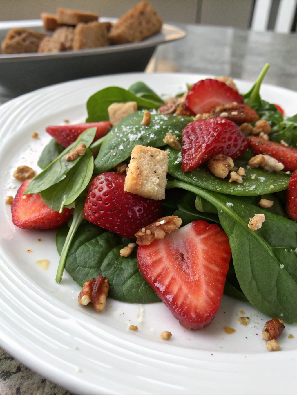 Fresh Strawberry Kiwi Spinach Salad (15 Minutes!)