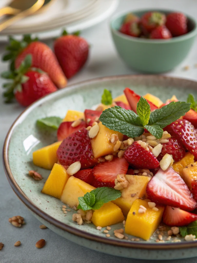 Fresh Strawberry Mango Mesclun Salad in 15 Minutes