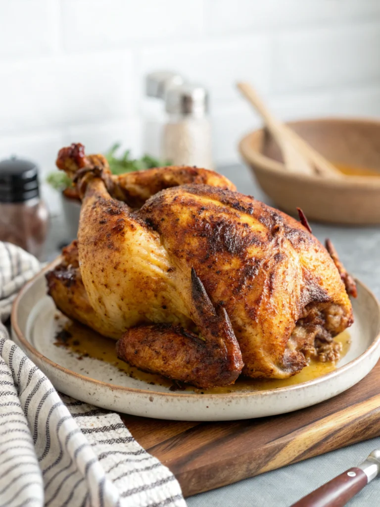 Ninja Foodi Whole Chicken in 25 Minutes (Juicy!)