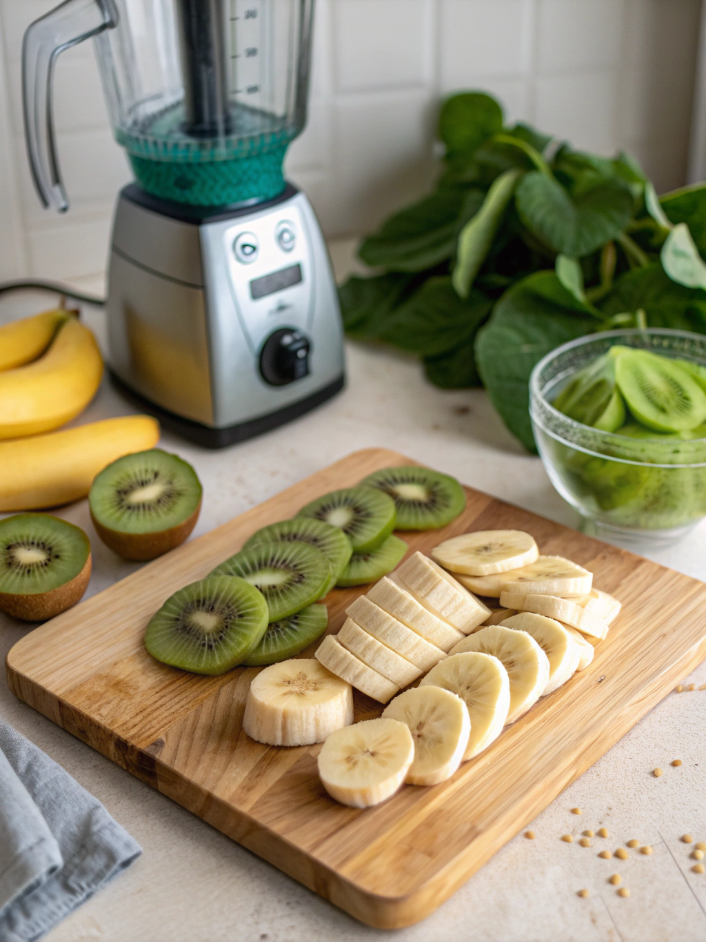 Ingredients for Quick 10-Minute Kiwi Banana Apple Smoothie