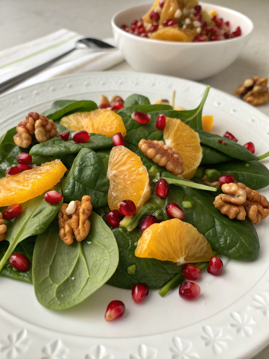 Quick 10-Minute Spinach Pomegranate Salad