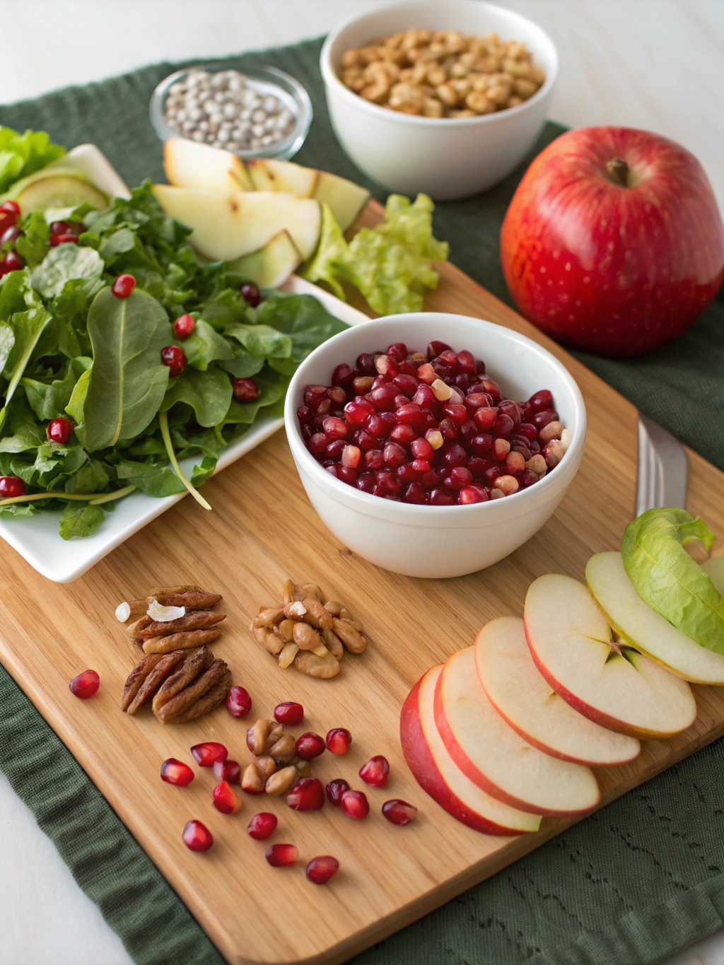 Apple Pomegranate Pecan Salad Ingredients