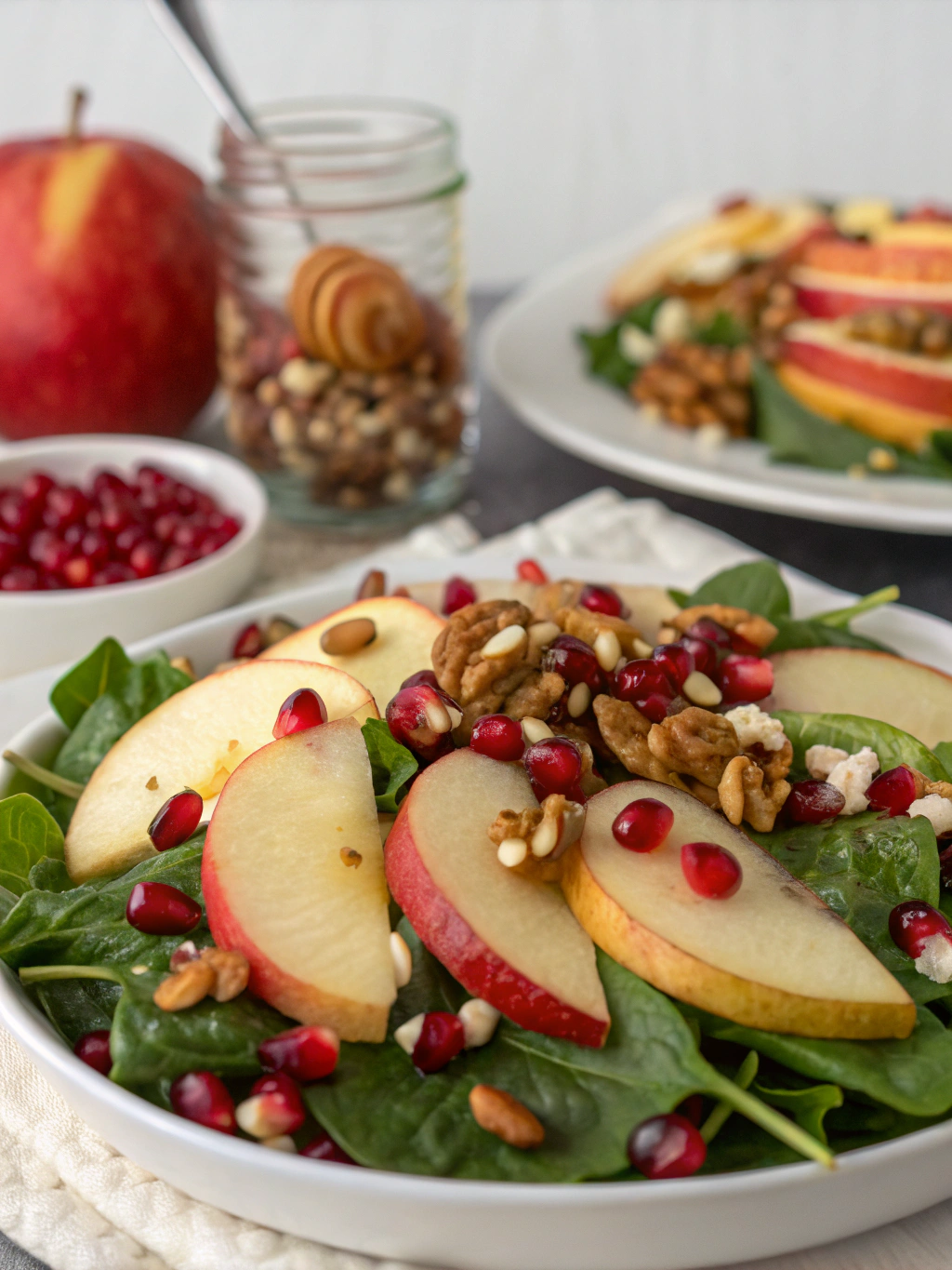 Quick 20-Minute Apple Pomegranate Pecan Salad