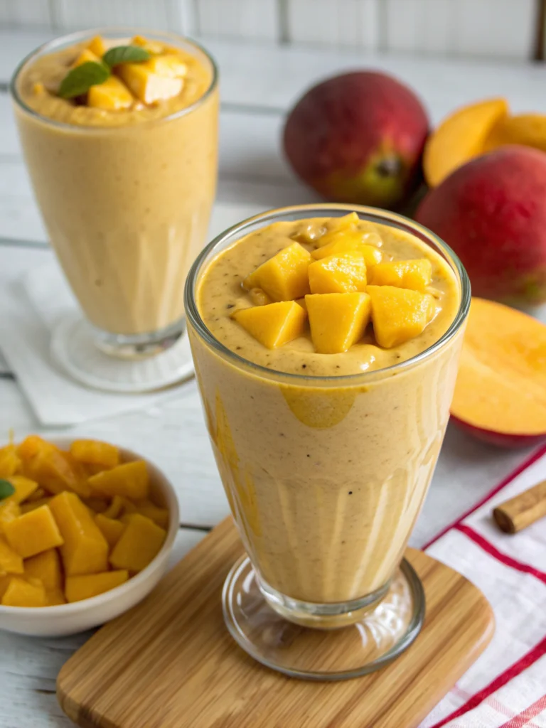 Quick 5-Minute Peanut Butter Mango Smoothie