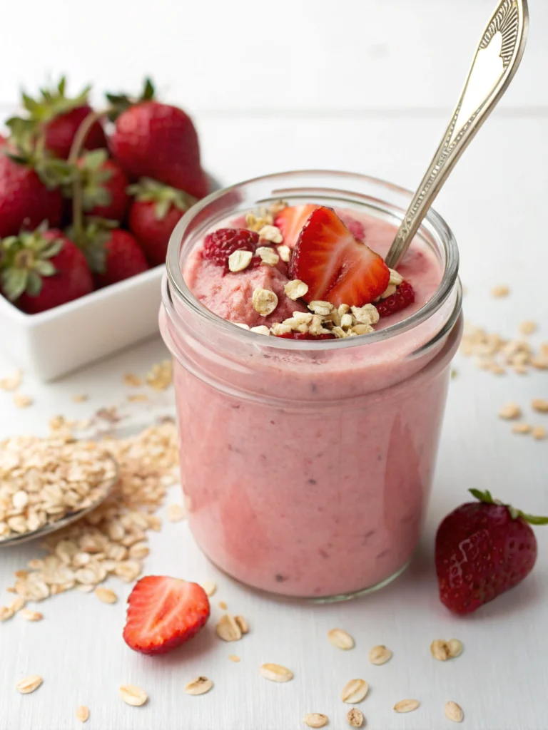 Quick 5-Minute Strawberry Oatmeal Smoothie Recipe