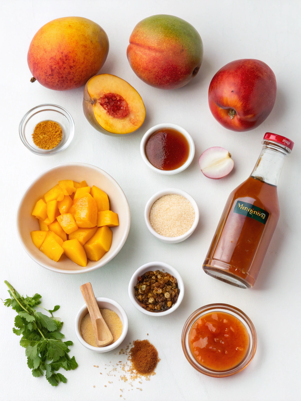 Ingredients for Peach Mango Habanero Wing Sauce