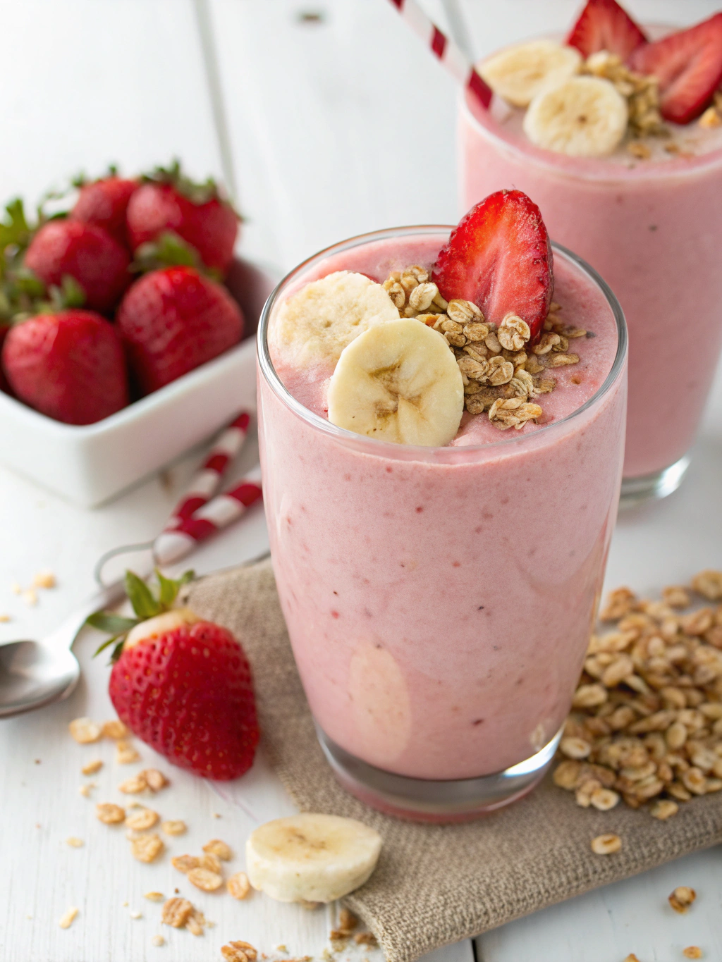 Quick Strawberry Banana Protein Smoothie (10 Min!)