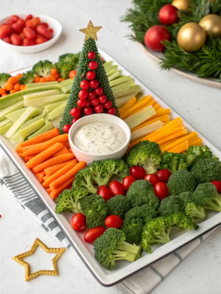 Christmas Tree Veggie Tray (20-Min Holiday Snack!)
