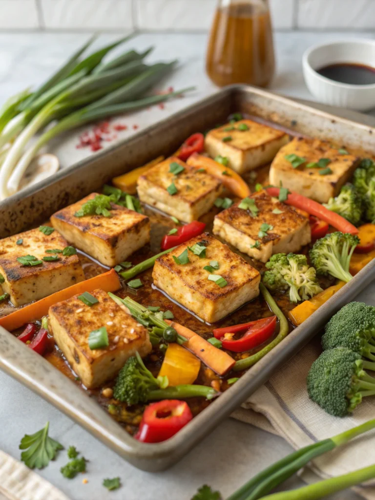 Easy 25-Minute Sheet Pan Indian Tofu Dinner
