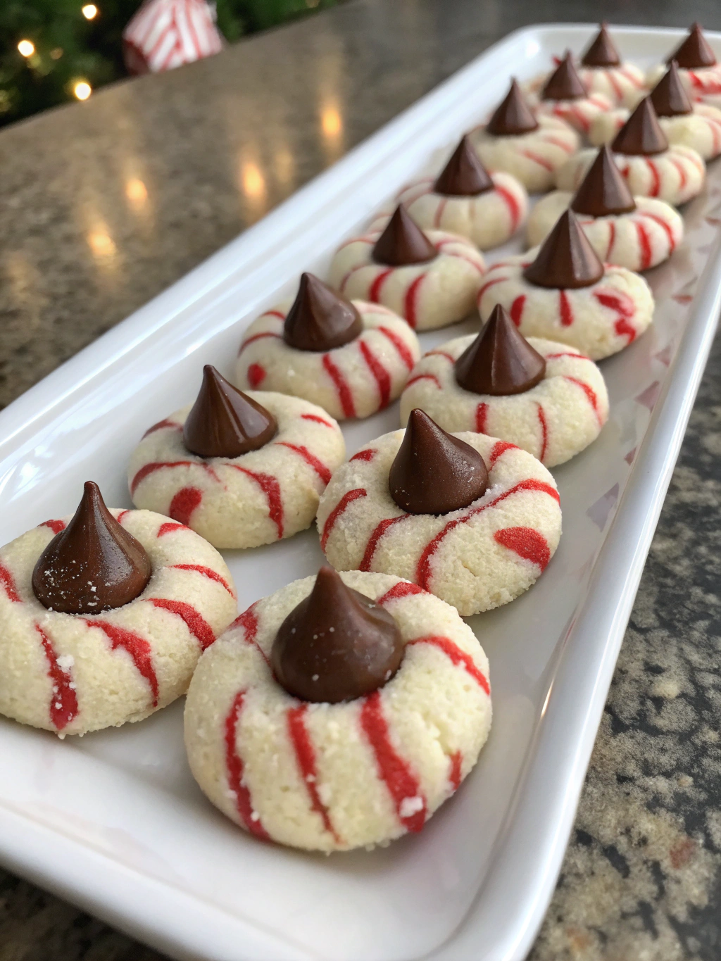 Easy 30-Minute Candy Cane Kiss Cookies Recipe