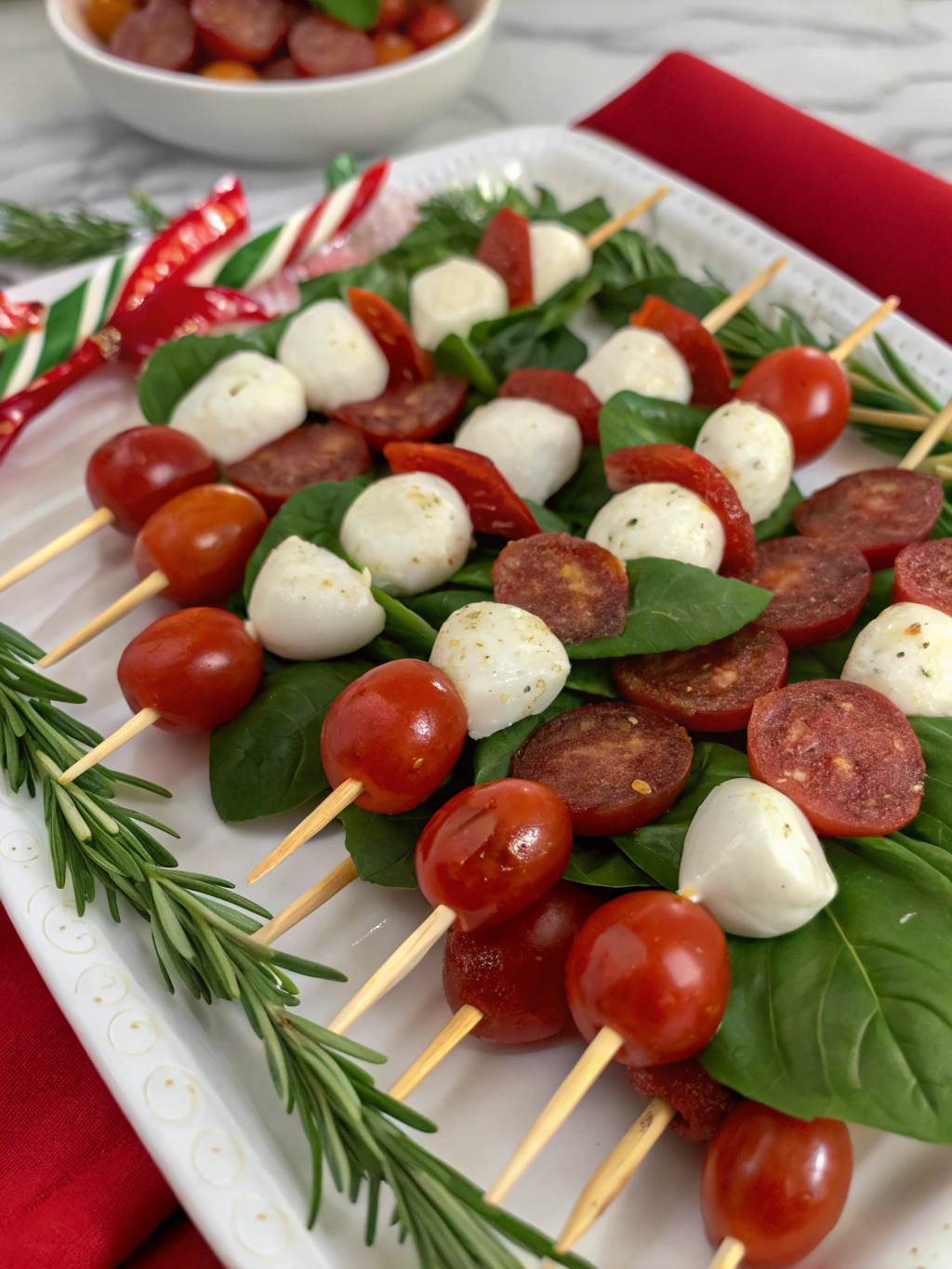 Christmas Caprese Skewers Ingredients