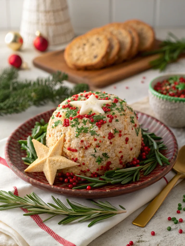 Easy Christmas Cheese Ball (Festive 20-Min Appetizer)