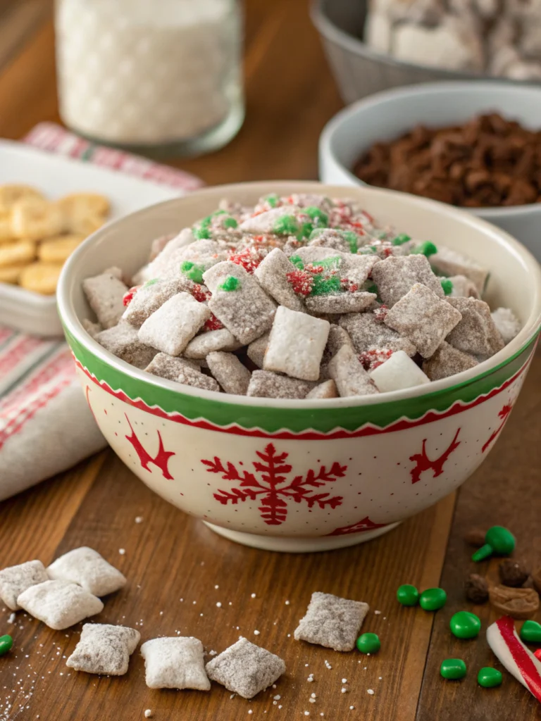 Easy Christmas Puppy Chow Recipe (15 Minutes!)