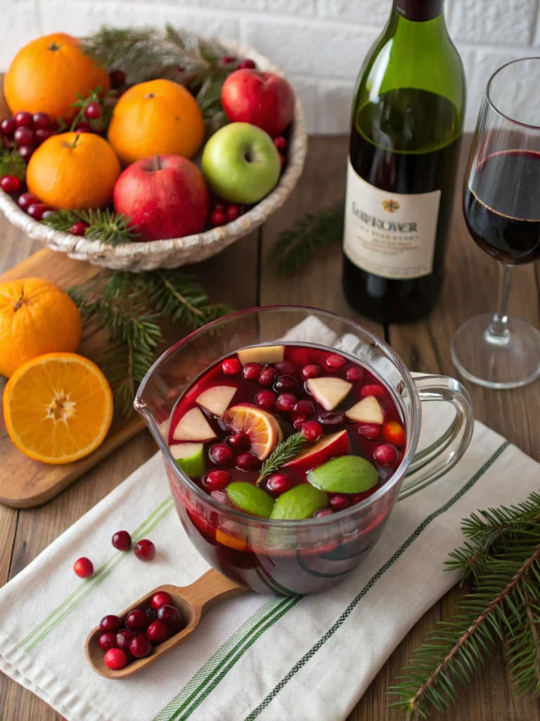 Easy Christmas Sangria Recipe (15-Minute Festive Punch!)