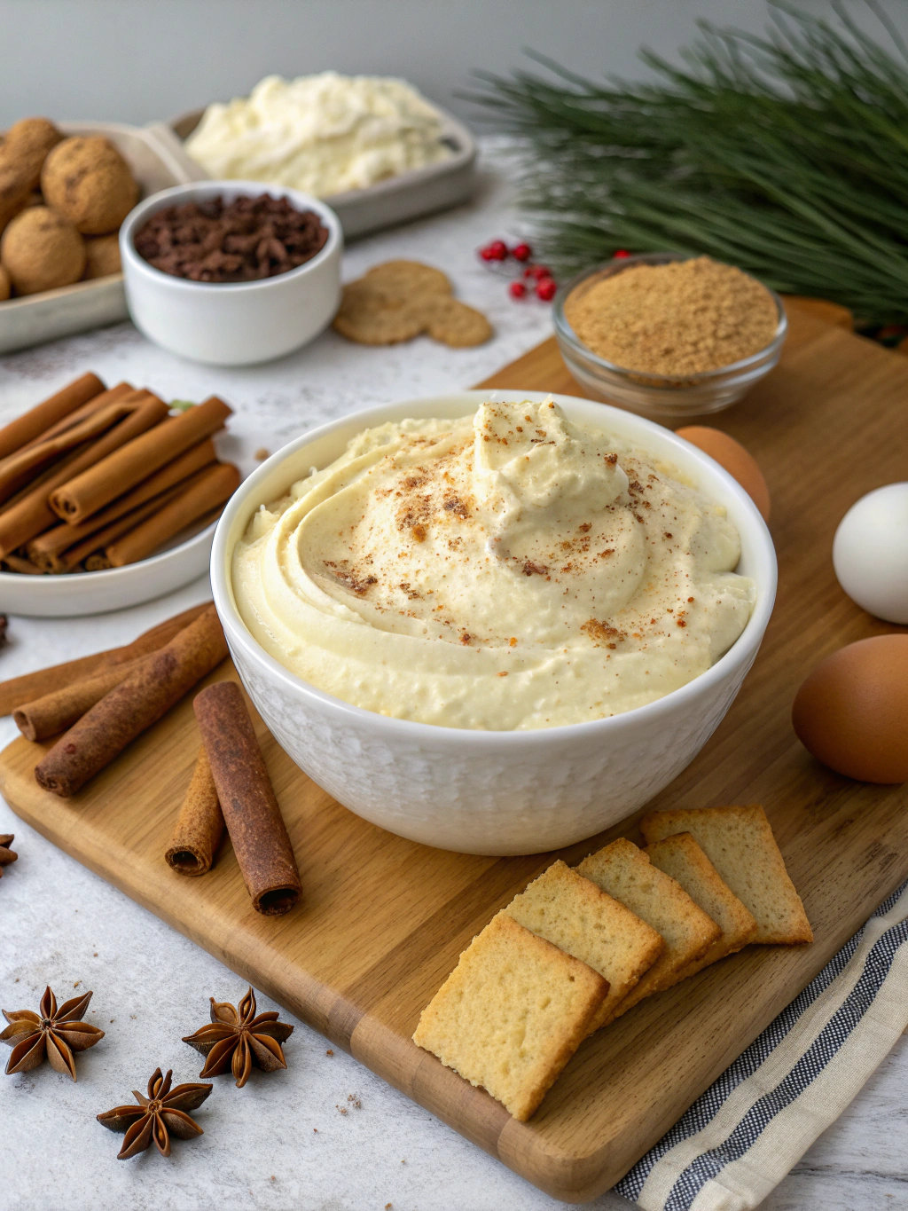 Easy Eggnog Cheesecake Dip (Ready in 10 Minutes!)