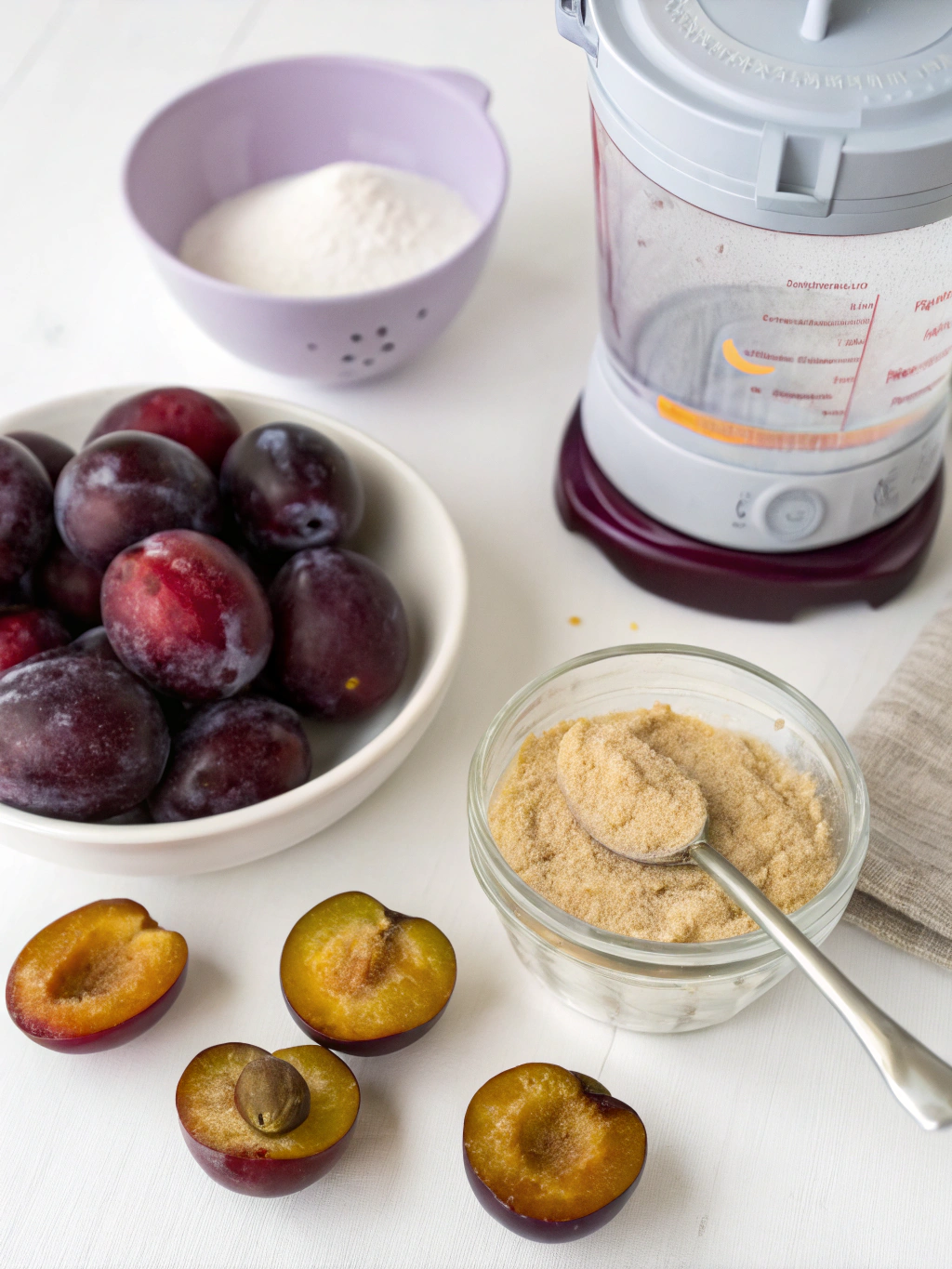 Homemade Plum Baby Food Ingredients