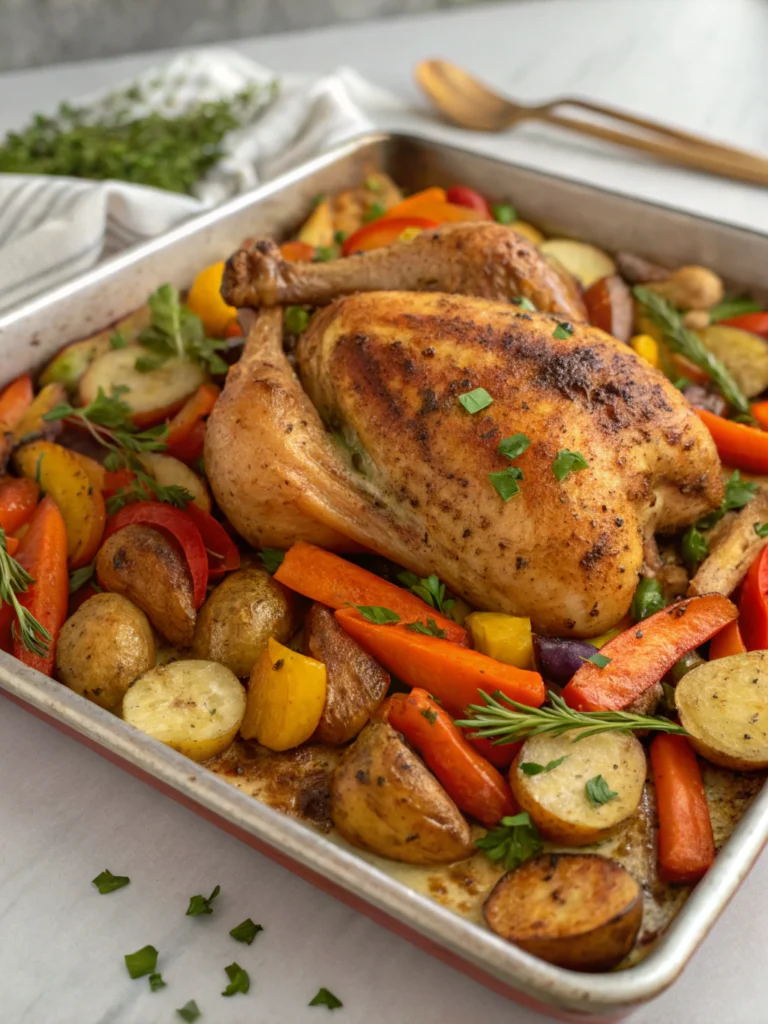 Easy Sheet Pan Chicken & Cauliflower (30 Minutes!)