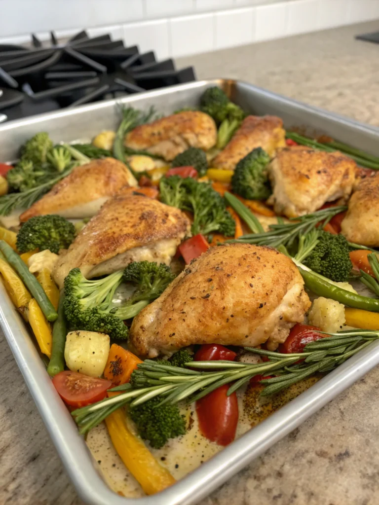 Easy Sheet Pan Chicken & Peppers (30 Minutes!)