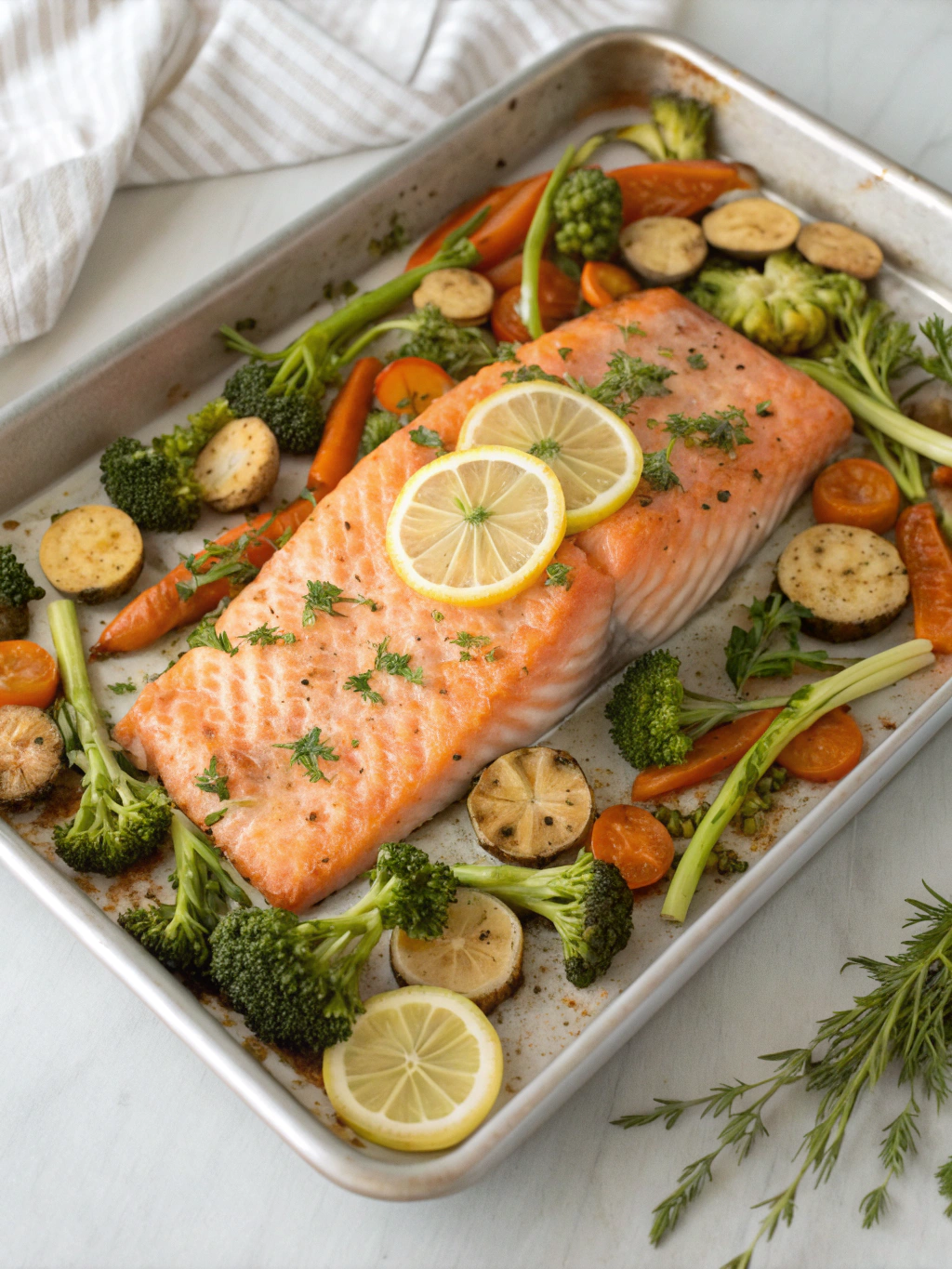 Easy Sheet Pan Salmon & Brussels Sprouts (30 Min!)