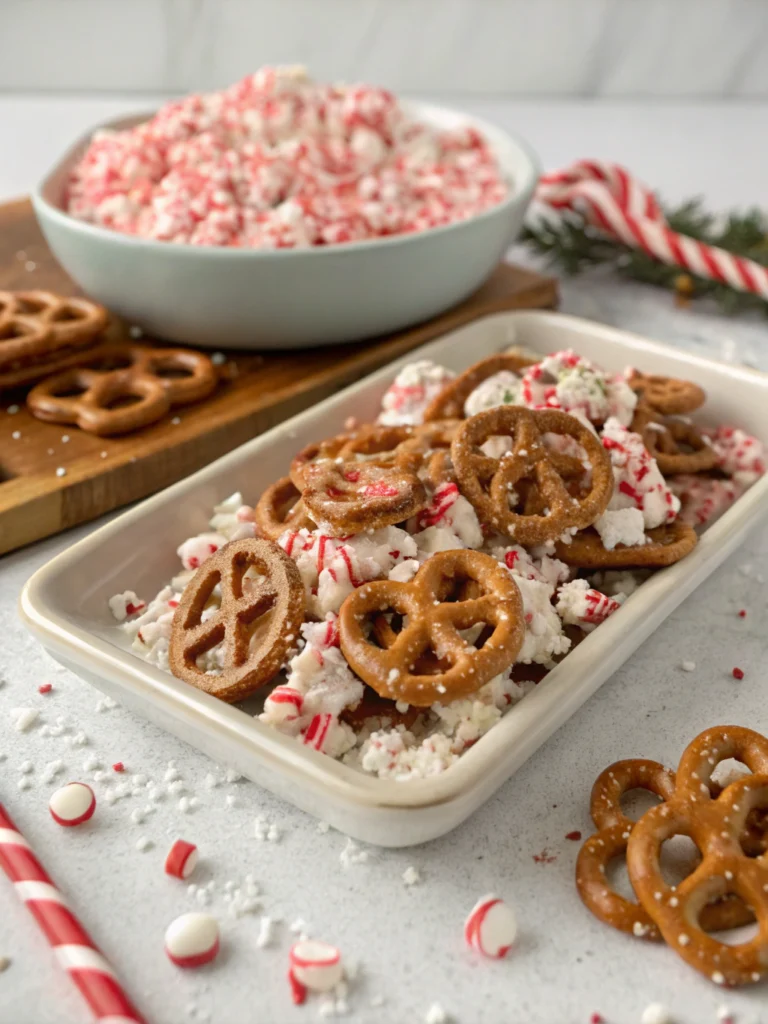Easy White Chocolate Peppermint Pretzels Recipe