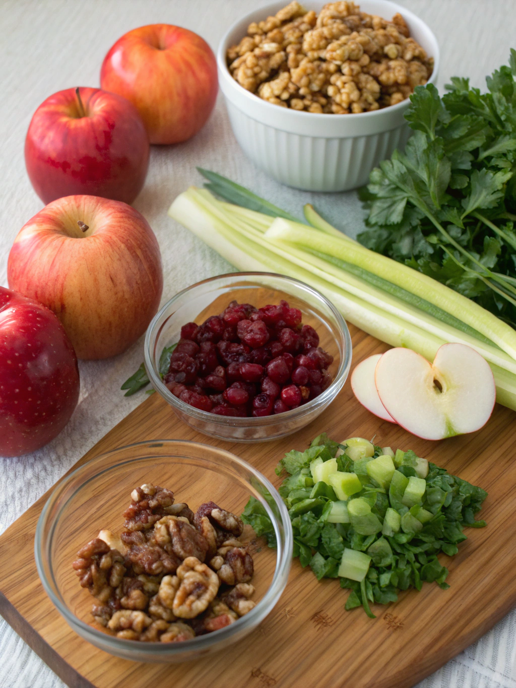 Apple Cranberry Salad ingredients