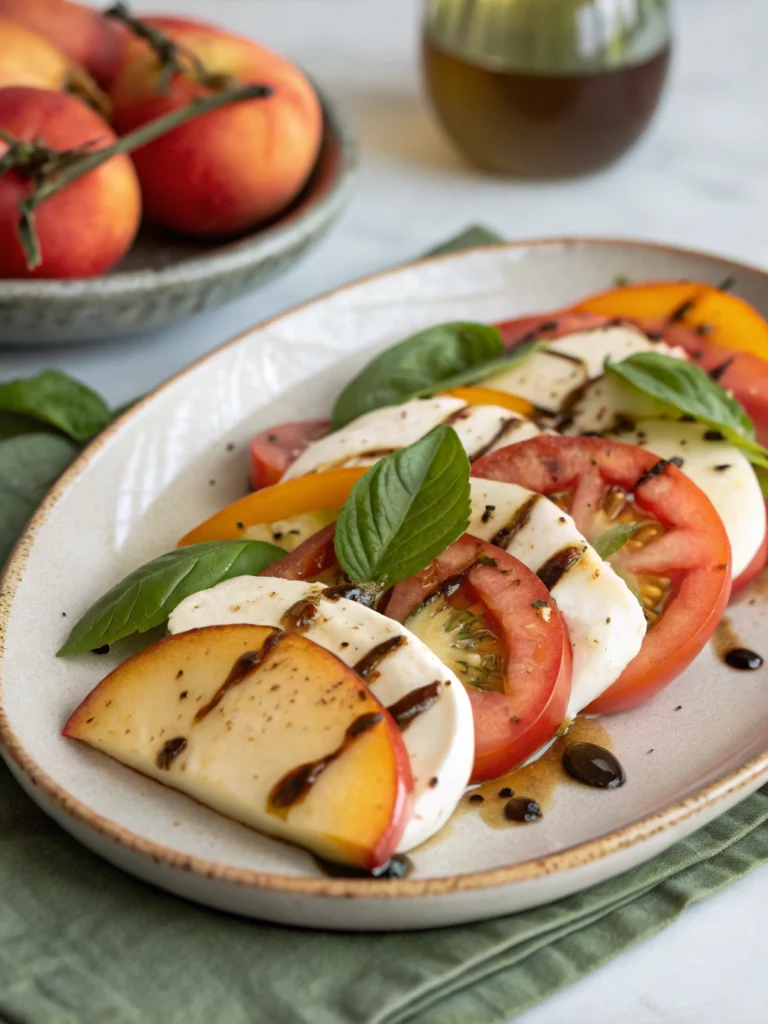 Fresh Peach Caprese Salad (15-Minute Summer Recipe)