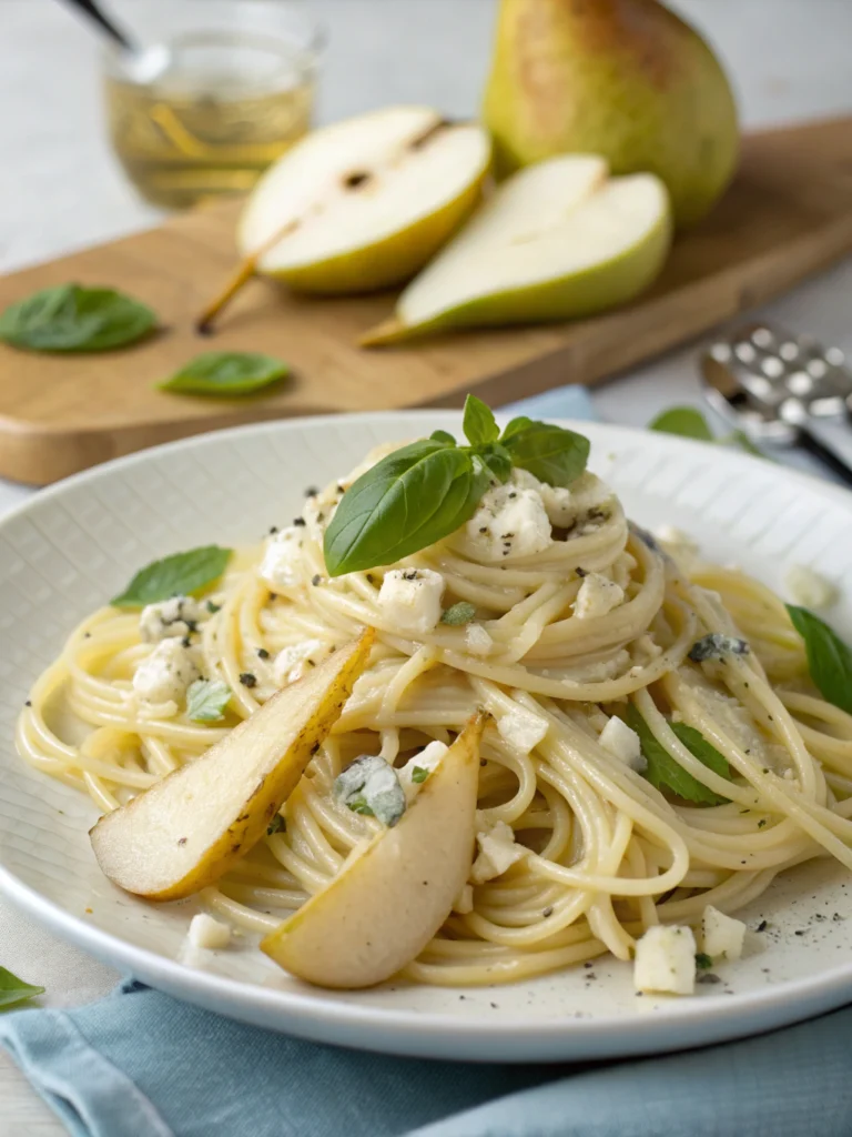 Quick Gorgonzola Pear Pasta in 25 Minutes