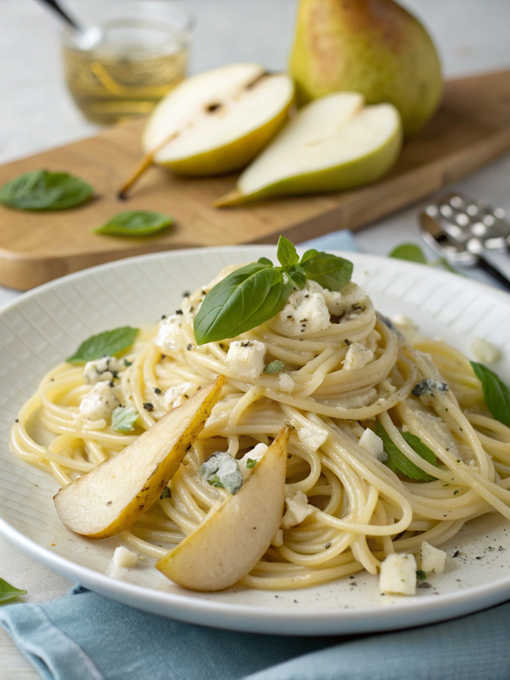 Quick Gorgonzola Pear Pasta in 25 Minutes