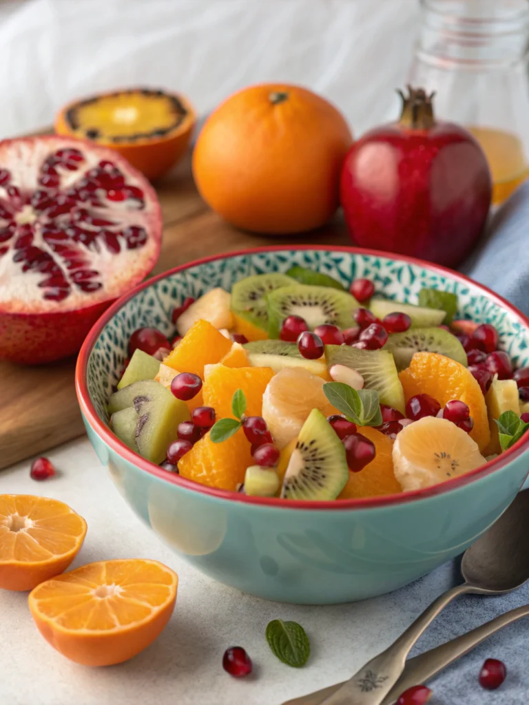 Quick Winter Fruit Salad with Poppy Seed Dressing