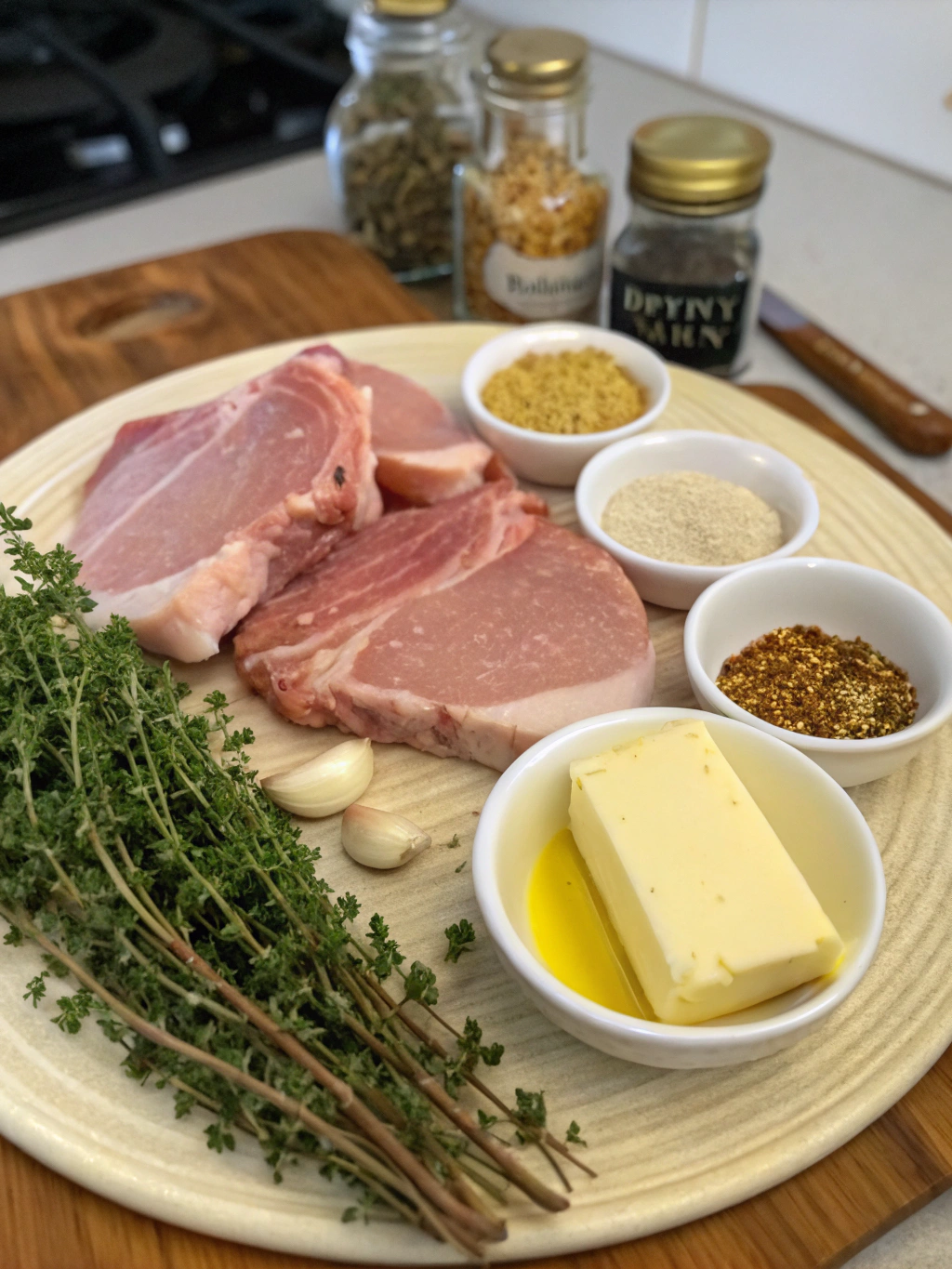 Ingredients for Creamy Dijon Pork Chops