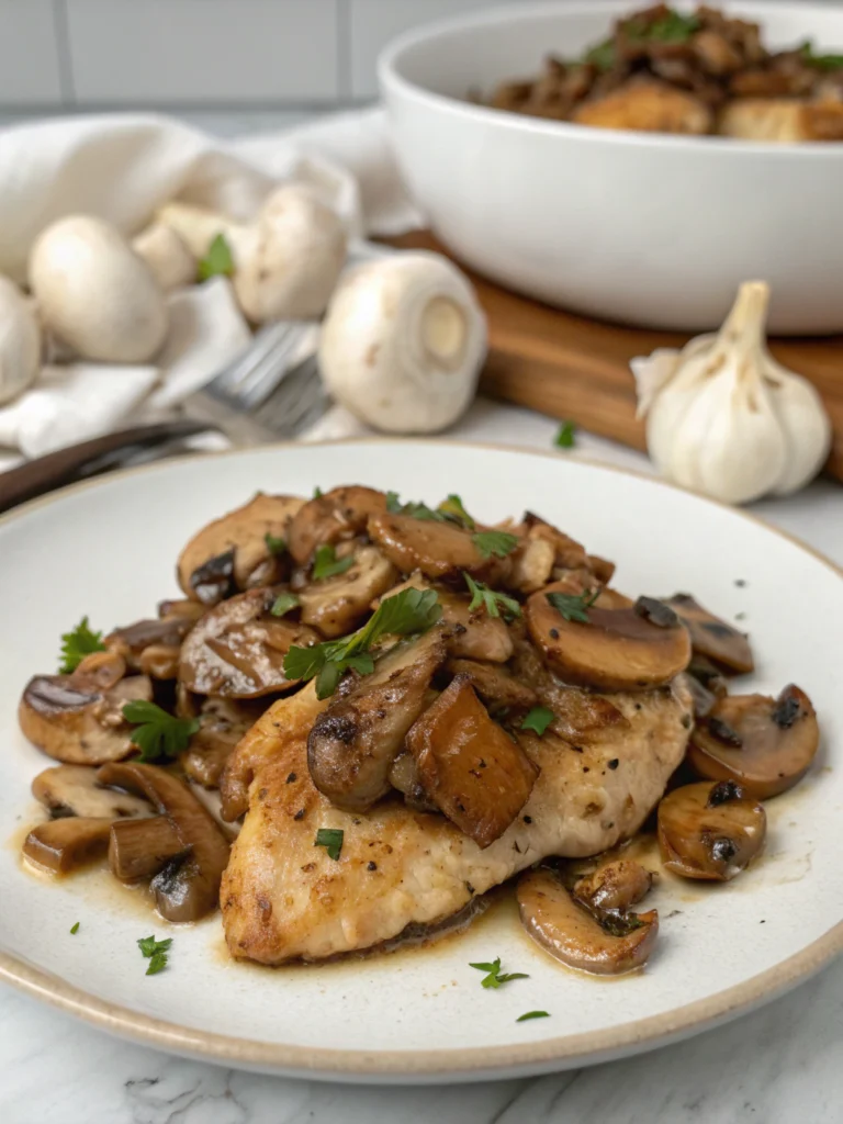 Creamy Garlic Mushroom Chicken in 25 Minutes