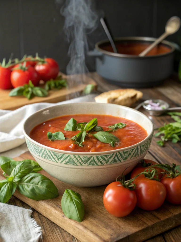Easy 25-Minute Creamy Tomato Basil Soup Recipe