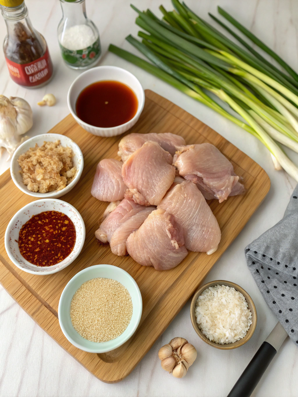 Korean Chicken Thighs Sheet Pan Dinner ingredients
