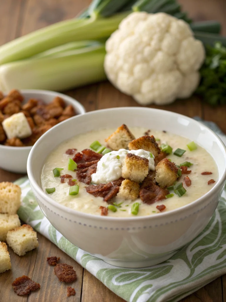 Easy 30-Minute Loaded Cauliflower Soup (Low-Carb!)