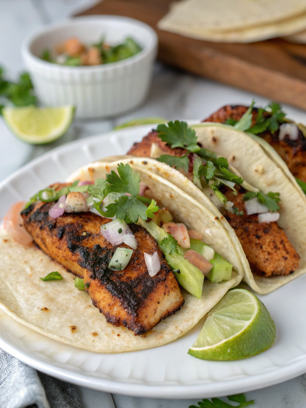 Easy Blackened Salmon Tacos in 25 Minutes