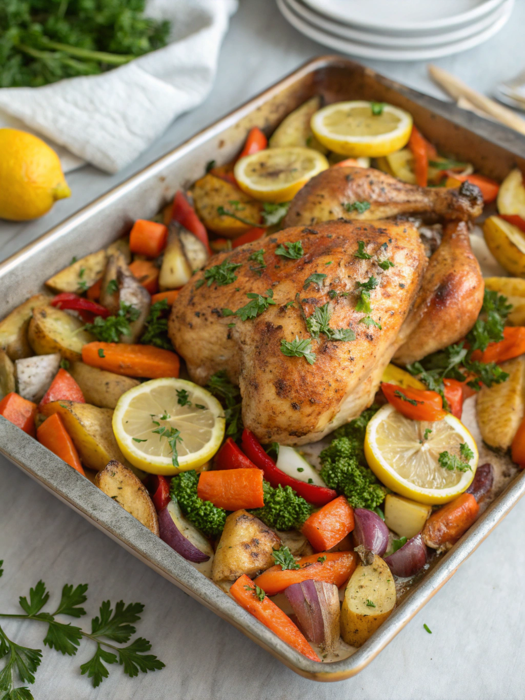 Easy Sheet Pan Lemon Herb Chicken in 28 Minutes